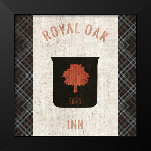 Tartan Lodge Shield II Black Modern Wood Framed Art Print by Wild Apple Portfolio