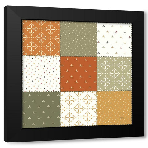 Harvest Village Pattern II Black Modern Wood Framed Art Print with Double Matting by Marshall, Laura