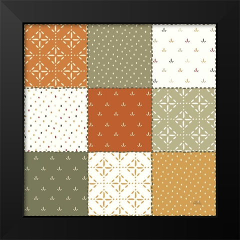 Harvest Village Pattern II Black Modern Wood Framed Art Print by Marshall, Laura