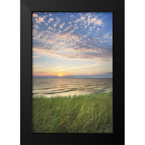 Lake Michigan Sunset I Black Modern Wood Framed Art Print by Majchrowicz, Alan