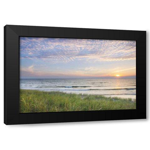 Lake Michigan Sunset II Black Modern Wood Framed Art Print with Double Matting by Majchrowicz, Alan