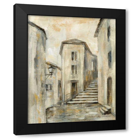 European Village I v2 Crop Black Modern Wood Framed Art Print with Double Matting by Vassileva, Silvia