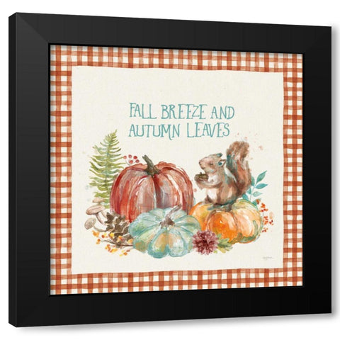 Autumn Friends IV Pattern VA Black Modern Wood Framed Art Print by Urban, Mary