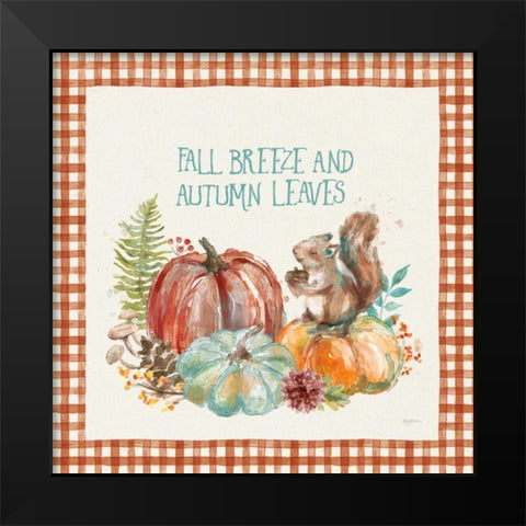 Autumn Friends IV Pattern VA Black Modern Wood Framed Art Print by Urban, Mary