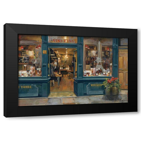 Parisian Wine Shop Black Modern Wood Framed Art Print with Double Matting by Hageman, Marilyn