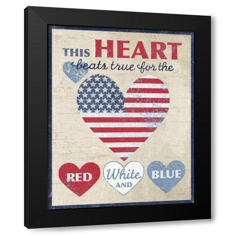 This Heart Dark Black Modern Wood Framed Art Print by Grove, Beth