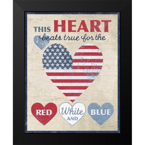 This Heart Dark Black Modern Wood Framed Art Print by Grove, Beth