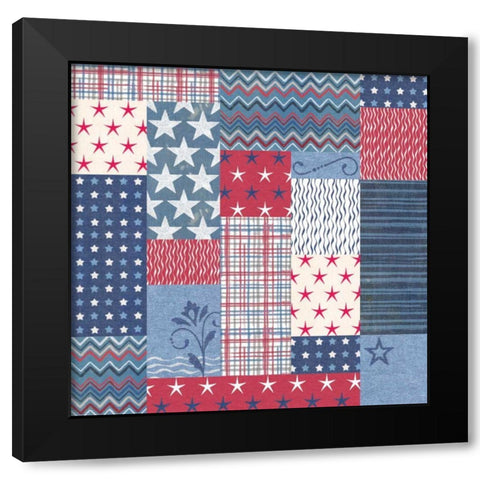 Stars and Stripes Dark Pattern VII Black Modern Wood Framed Art Print by Grove, Beth