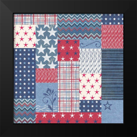 Stars and Stripes Dark Pattern VII Black Modern Wood Framed Art Print by Grove, Beth