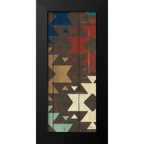 Native Tapestry Black Modern Wood Framed Art Print by Mullan, Michael