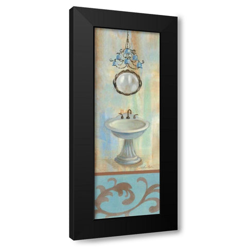 French Bathroom in Blue II Black Modern Wood Framed Art Print by Vassileva, Silvia