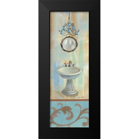 French Bathroom in Blue II Black Modern Wood Framed Art Print by Vassileva, Silvia