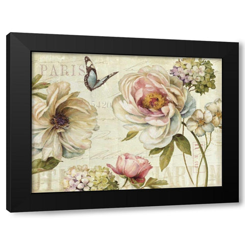 Marche de Fleurs IV Black Modern Wood Framed Art Print with Double Matting by Audit, Lisa