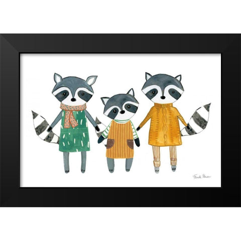 Neighborhood Pals X Black Modern Wood Framed Art Print by Zaman, Farida