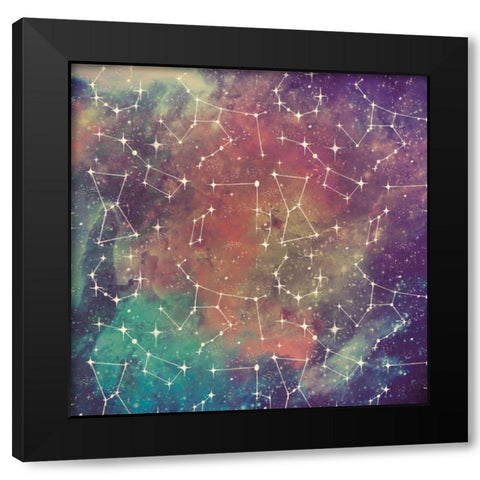 Universe Galaxy Pattern III Black Modern Wood Framed Art Print by Urban, Mary