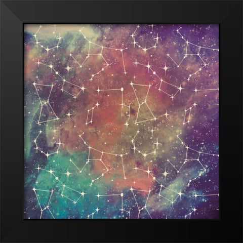 Universe Galaxy Pattern III Black Modern Wood Framed Art Print by Urban, Mary