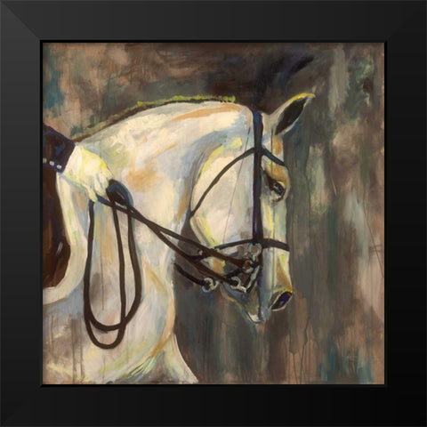 Dressage v2 Black Modern Wood Framed Art Print by Vertentes, Jeanette
