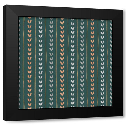 Spring Blooms Pattern IIB Black Modern Wood Framed Art Print by Marshall, Laura