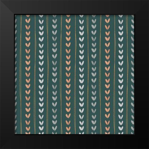 Spring Blooms Pattern IIB Black Modern Wood Framed Art Print by Marshall, Laura