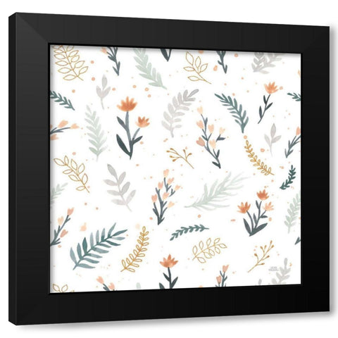 Spring Blooms Pattern VII Black Modern Wood Framed Art Print by Marshall, Laura