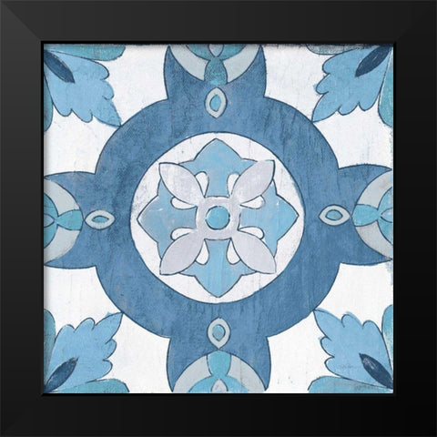 Gypsy Wall Tile 6 Blue Gray Black Modern Wood Framed Art Print by Vassileva, Silvia