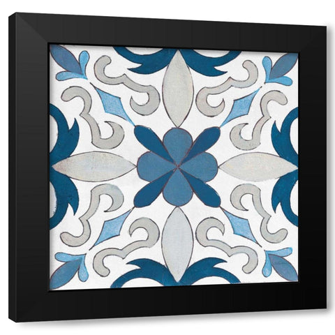 Gypsy Wall Tile 14 Blue Gray Black Modern Wood Framed Art Print by Vassileva, Silvia