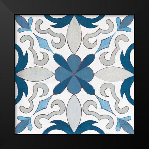 Gypsy Wall Tile 14 Blue Gray Black Modern Wood Framed Art Print by Vassileva, Silvia