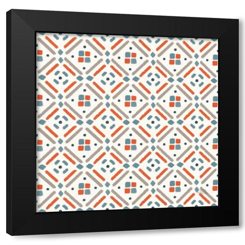 Seaside Village Pattern VIIA Black Modern Wood Framed Art Print by Marshall, Laura