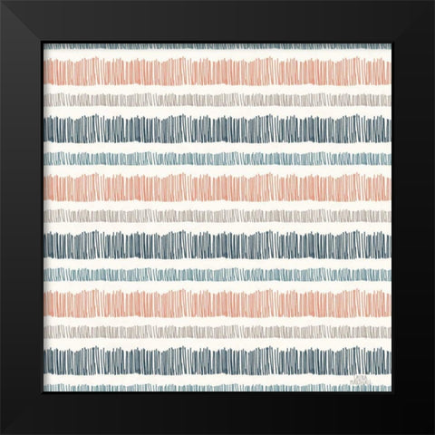 Seaside Village Pattern VIIIA Black Modern Wood Framed Art Print by Marshall, Laura