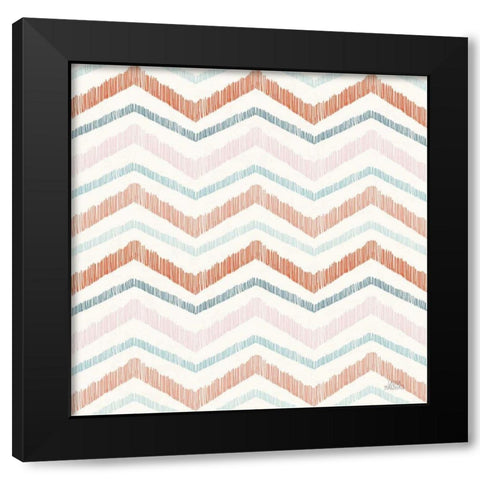 Seaside Village Pattern XIIIA Black Modern Wood Framed Art Print with Double Matting by Marshall, Laura