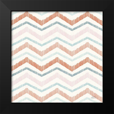 Seaside Village Pattern XIIIA Black Modern Wood Framed Art Print by Marshall, Laura