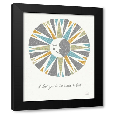 Moonshine Gray Black Modern Wood Framed Art Print by Mullan, Michael