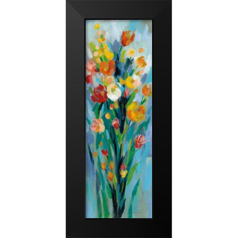 Tall Bright Flowers II Black Modern Wood Framed Art Print by Vassileva, Silvia