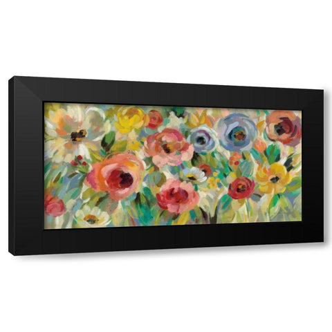 Vivid Coral Floral I Black Modern Wood Framed Art Print with Double Matting by Vassileva, Silvia