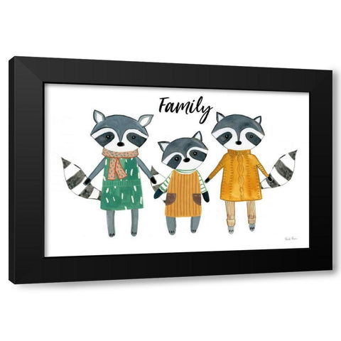 Neighborhood Pals X Family Black Modern Wood Framed Art Print by Zaman, Farida