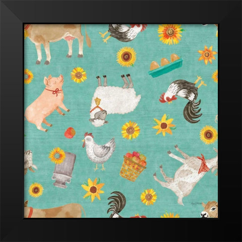 Farm Market Pattern IB Black Modern Wood Framed Art Print by Urban, Mary