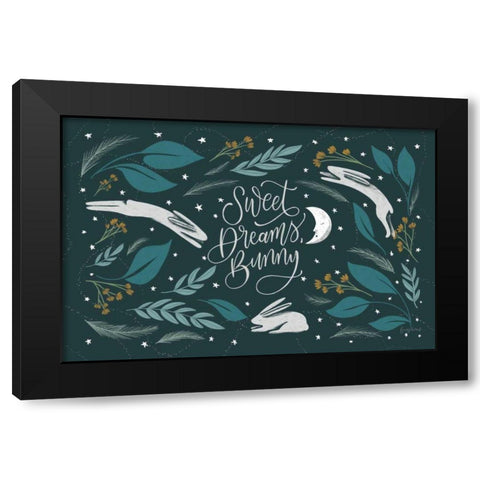 Sweet Dreams Bunny I Black Modern Wood Framed Art Print by Thorns, Becky