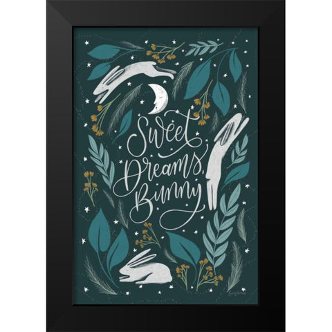 Sweet Dreams Bunny II Black Modern Wood Framed Art Print by Thorns, Becky