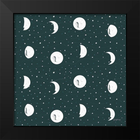 Sweet Dreams Bunny Pattern IVA Black Modern Wood Framed Art Print by Thorns, Becky