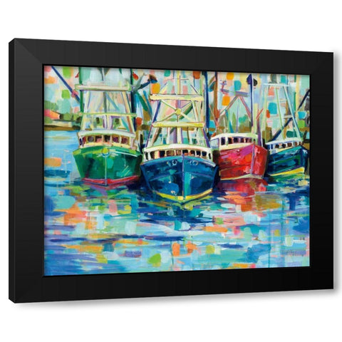 Crush at Black Rock Black Modern Wood Framed Art Print by Vertentes, Jeanette