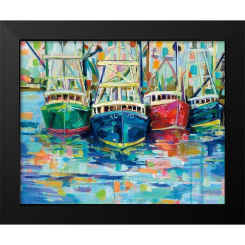 Crush at Black Rock Black Modern Wood Framed Art Print by Vertentes, Jeanette