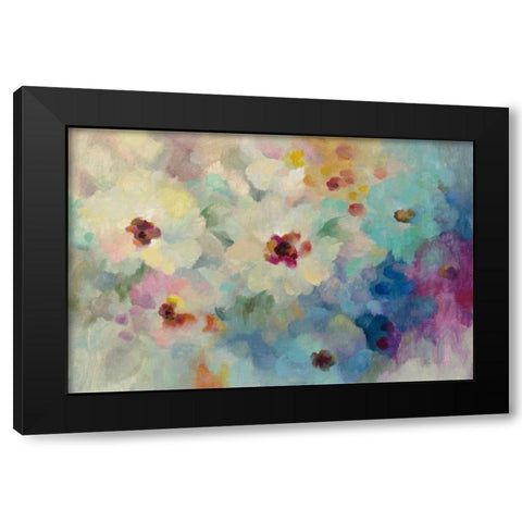 Floral Extravaganza Black Modern Wood Framed Art Print by Vassileva, Silvia