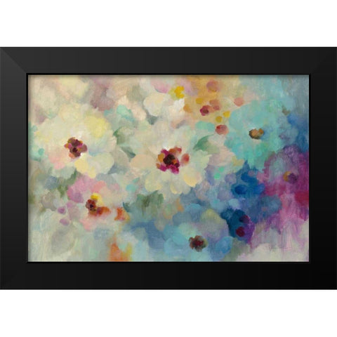 Floral Extravaganza Black Modern Wood Framed Art Print by Vassileva, Silvia