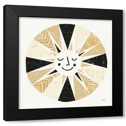 Sunshine Black Gold Sq Black Modern Wood Framed Art Print by Mullan, Michael