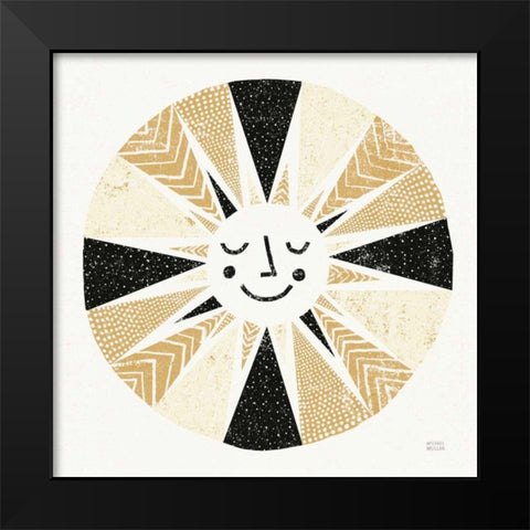 Sunshine Black Gold Sq Black Modern Wood Framed Art Print by Mullan, Michael