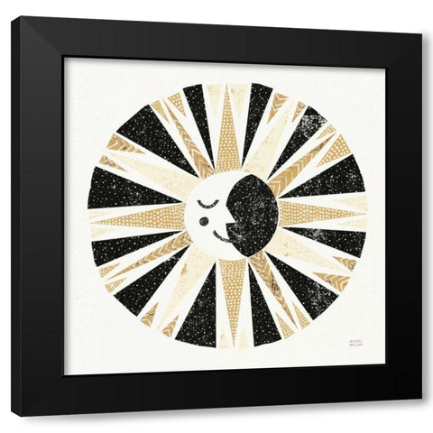 Moonshine Black Gold Sq Black Modern Wood Framed Art Print by Mullan, Michael