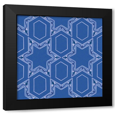Celebrating Hanukkah Pattern VIII Black Modern Wood Framed Art Print with Double Matting by McKenna, Kathleen Parr