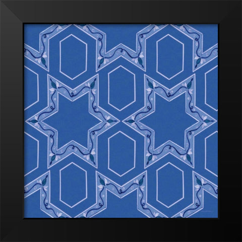 Celebrating Hanukkah Pattern VIII Black Modern Wood Framed Art Print by McKenna, Kathleen Parr