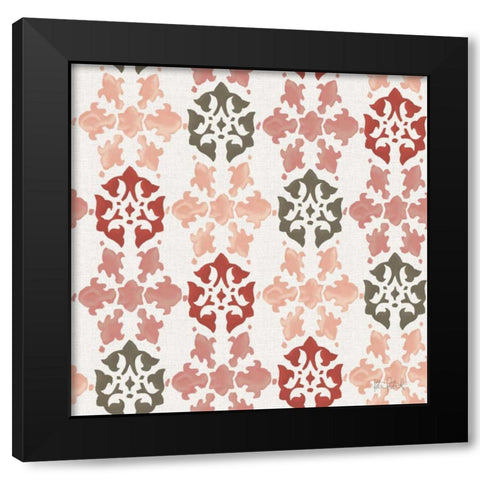 Vintage Petals Pattern VA Black Modern Wood Framed Art Print with Double Matting by Pertiet, Katie