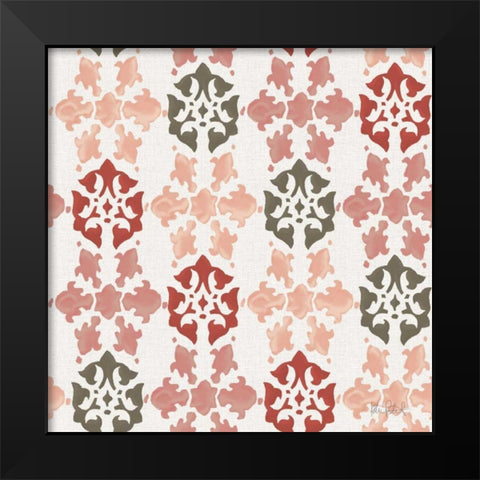 Vintage Petals Pattern VA Black Modern Wood Framed Art Print by Pertiet, Katie